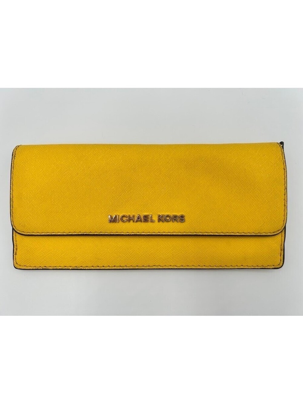 Michael Kors Yellow Saffiano Leather Continental Wallet